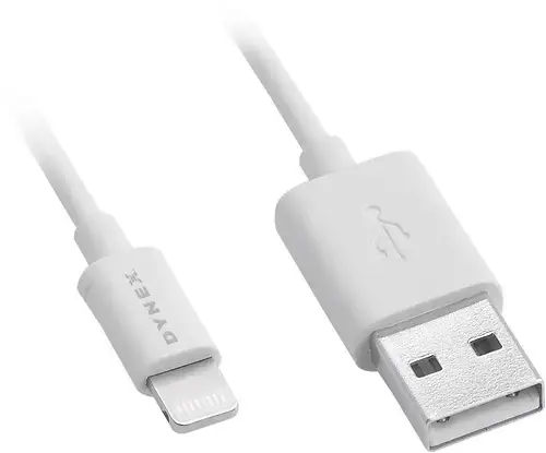 Front. Dynex™ - Apple MFi Certified 3' Lightning Charge-and-Sync Cable - White.