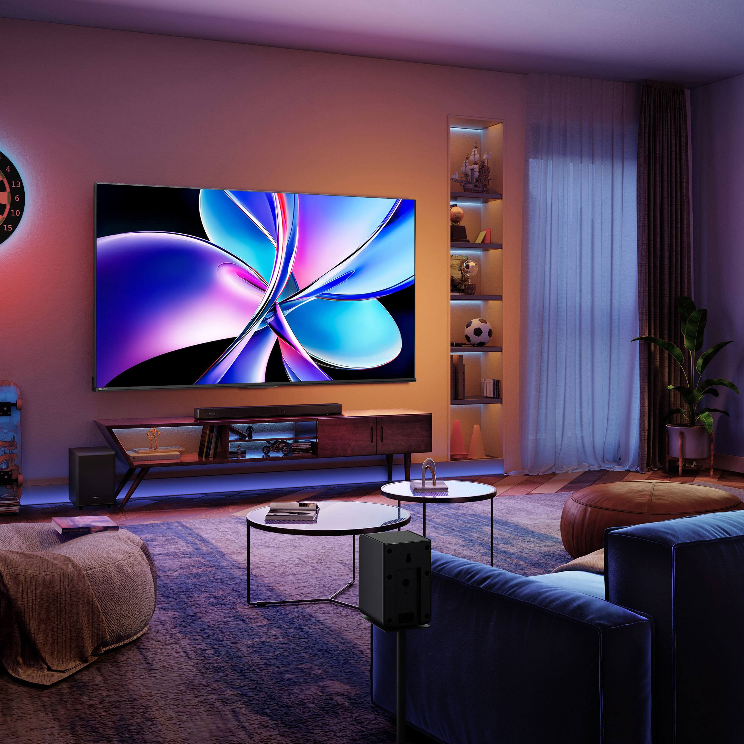 Hisense 50" Class QD7 Series MiniLED QLED 4K UHD Smart Fire TV (2025) front and back view