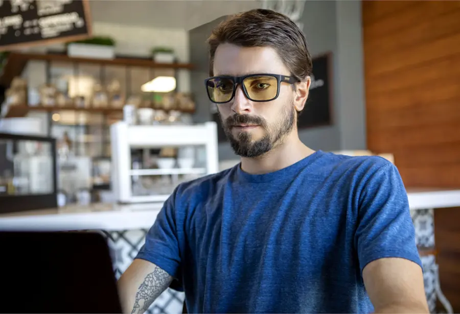 Alt View 18. GUNNAR - GUNNAR - Intercept  Computer Glasses with Blue Light Reduction , Amber Lenses - Onyx.