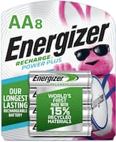 Energizer - Recharge Power Plus Rechargeable AA Batteries (8-Pack) - Front_Zoom