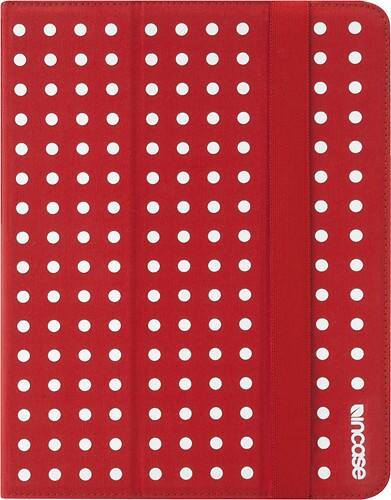 Front Standard. Incase - Canvas Maki Jacket Case for Apple® iPad® (3rd Generation) - Strawberry/White.