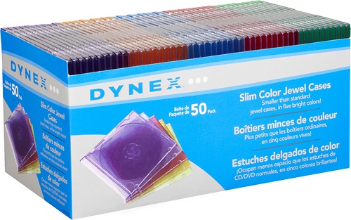  Dynex™ - 50-Pack Color Slim Jewel Cases - Assorted