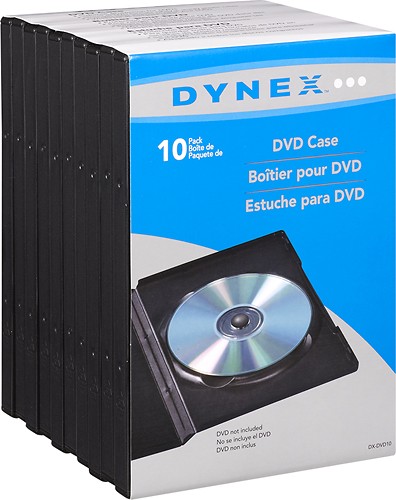 Best Buy Dynex 10 Pack Dvd Storage Cases Black Dx Dvd10