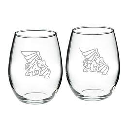 Jardine - Missouri Western State Griffons Team Design Two-Piece 21oz. Stemless Wine Glass Set - Multicolor