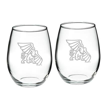 Front. Jardine - Missouri Western State Griffons Team Design Two-Piece 21oz. Stemless Wine Glass Set - Multicolor.