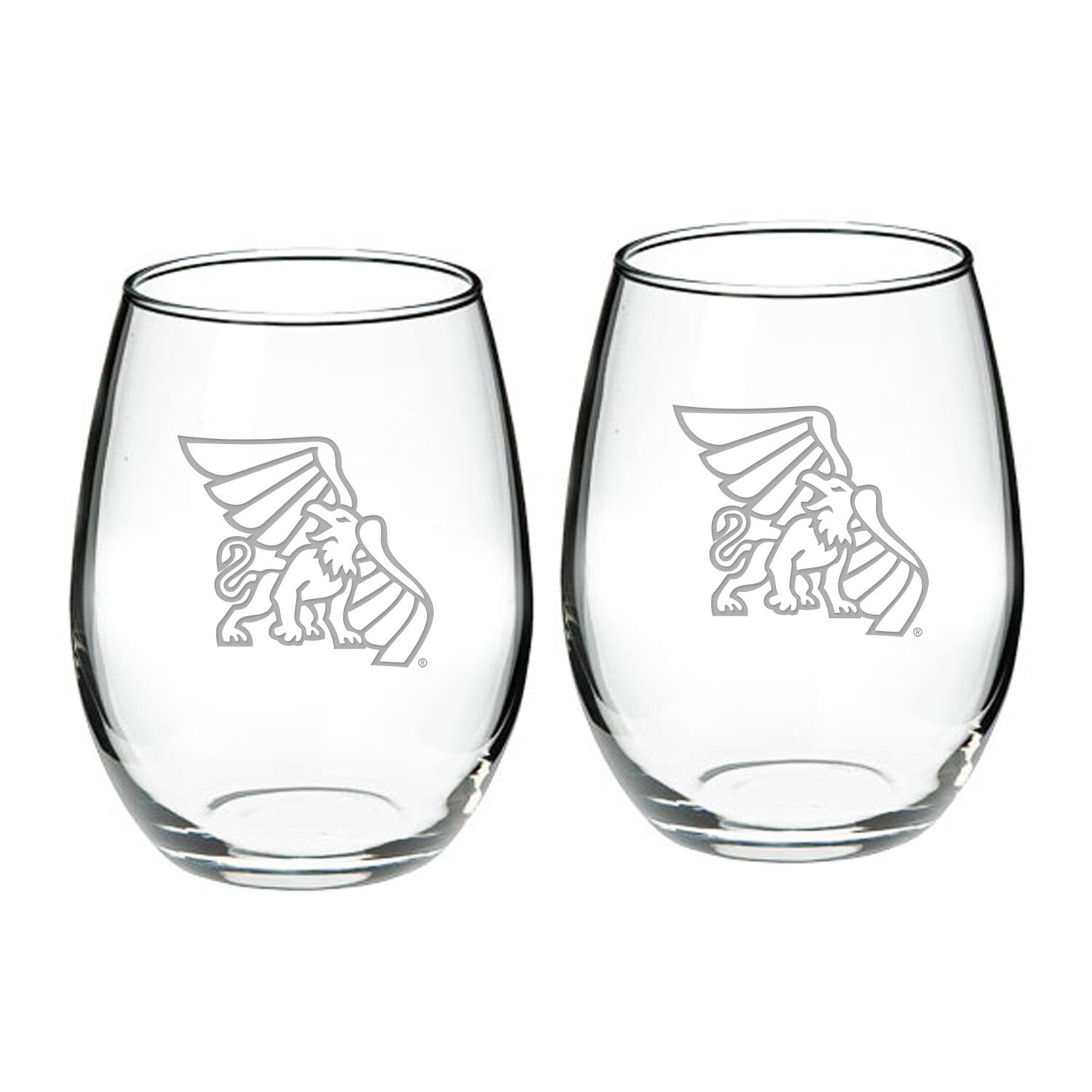 Front. Jardine - Missouri Western State Griffons Team Design Two-Piece 21oz. Stemless Wine Glass Set - Multicolor.
