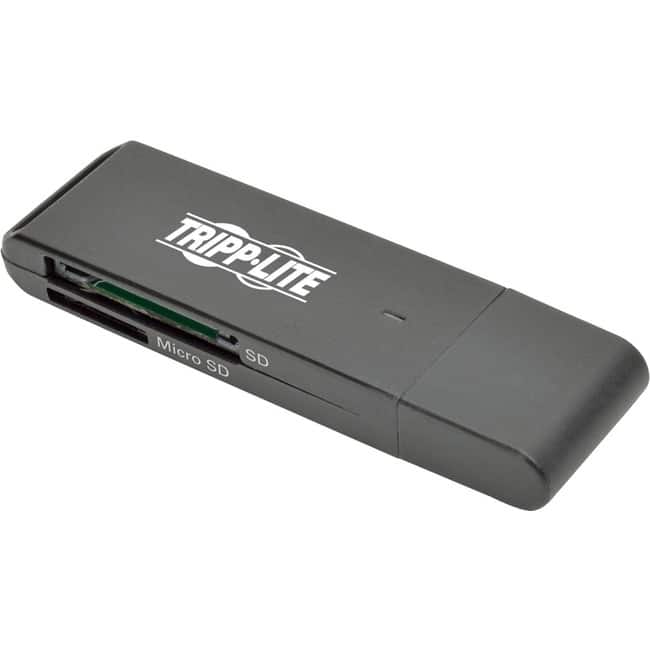 Eaton Tripp Lite Series USB 3.0 SuperSpeed SD/Micro SD Memory Card Media Reader - SD, SDHC, SDXC, Dual-Voltage - Black