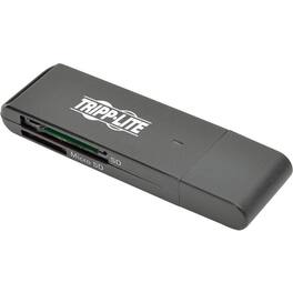 Eaton Tripp Lite Series USB 3.0 SuperSpeed SD/Micro SD Memory Card Media Reader - SD, SDHC, SDXC, Dual-Voltage - Black