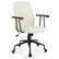 Front. Costway - Velvet Office Chair with Adjustable Swivel and Wooden Armrest - Beige.
