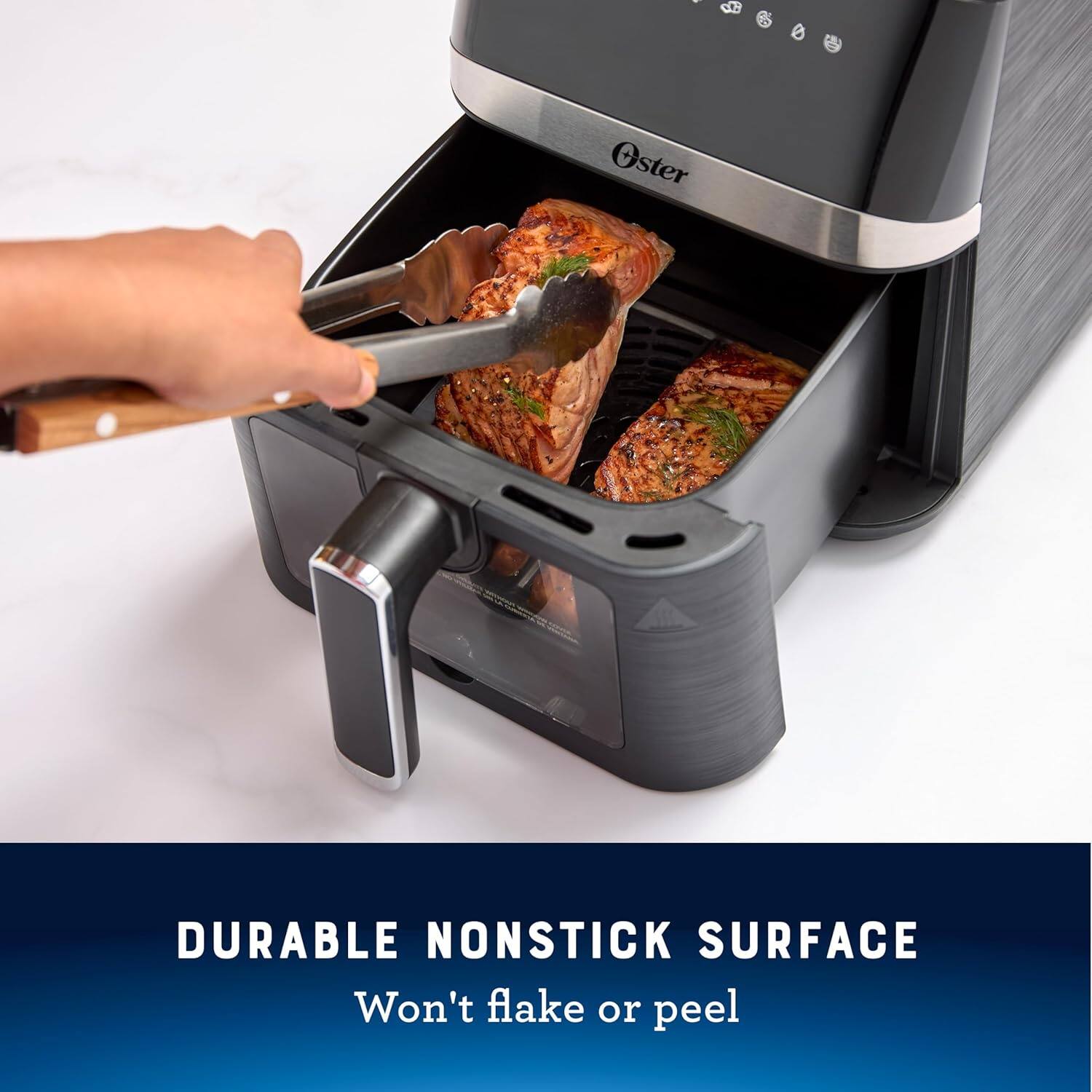 DURABLE NONSTICK SURFACE  
Won't flake or peel