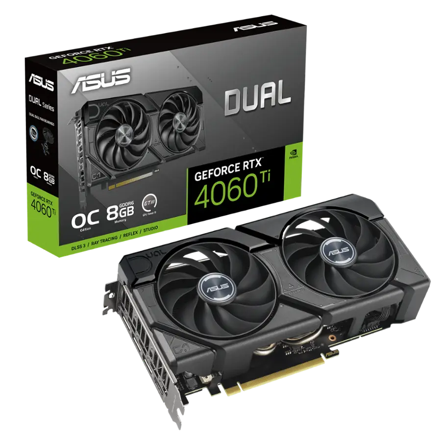 ASUS Dual NVIDIA GeForce RTX 4060TI Overclock EVO 8GB GDDR6 PCI