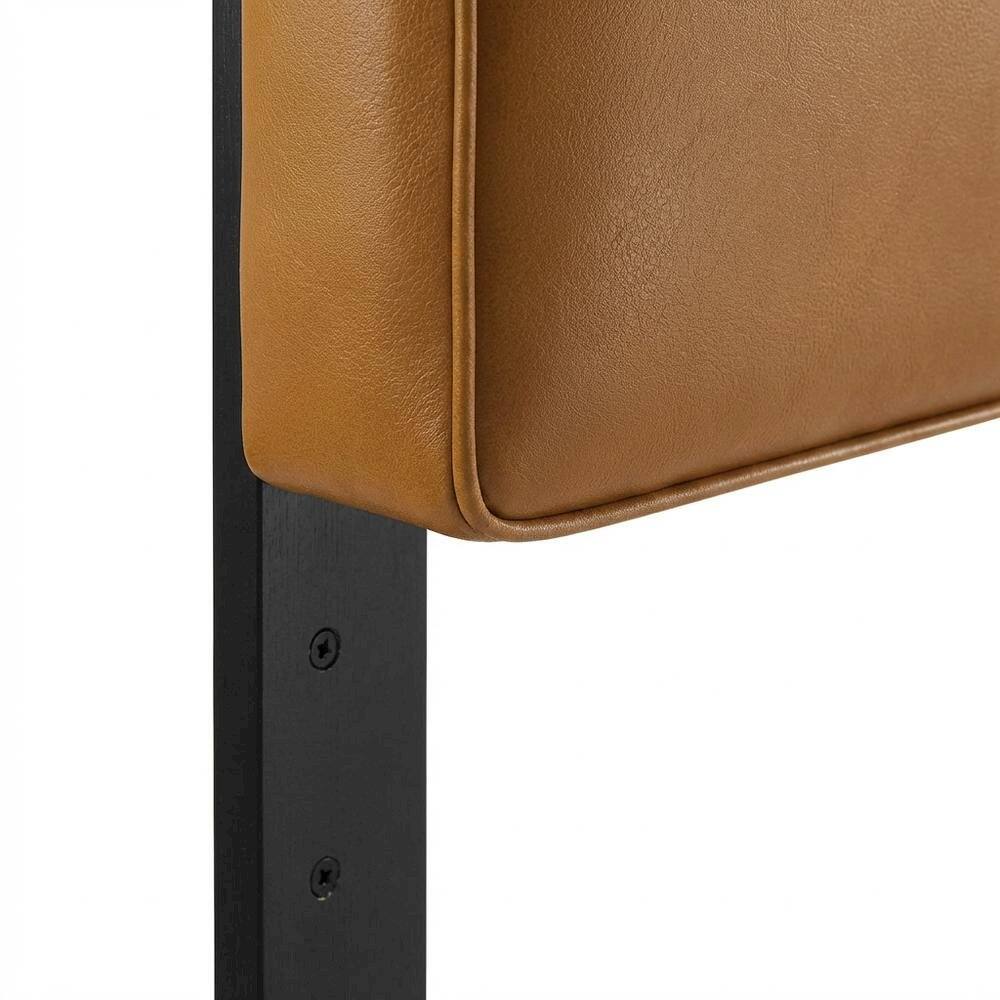 Alt View 1. FurniFact - Vegan Leather Twin Headboard with Padded Design and Durable Frame - Beige.