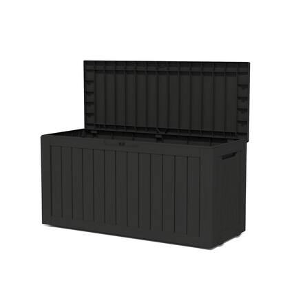 Front. Mondawe - 75 Gallons Resin Waterproof Lockable Deck Box - Black.