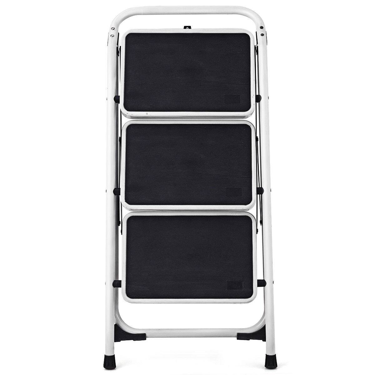 Alt View 9. Costway - Costway 3 Step Lightweight Ladder HD Platform Foldable Stool 330 LB Cap. Saving Space - Black.