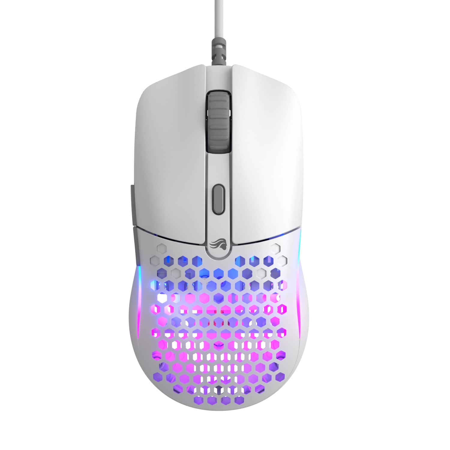 Glorious - Model O Eternal Lightweight Wired Optical Gaming Mouse with Dual-Zone RGB Lighting - Wired - Matte White - Front_Zoom
