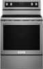 KitchenAid - 6.4 Cu. Ft. Self-Cleaning Freestanding Electric Convection Range - Stainless steel