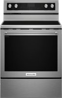 KitchenAid - 6.4 Cu. Ft. Self-Cleaning Freestanding Electric Convection Range - Stainless Steel - Front_Zoom