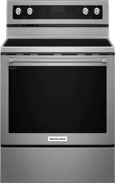 Kitchenaid 6 4 Cu Ft Self Cleaning Freestanding Electric Convection Range Stainless Steel Kfeg500ess Best Buy