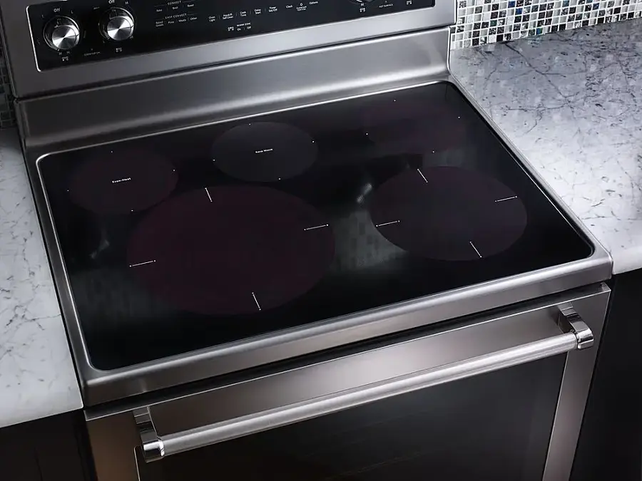 Alt View 14. KitchenAid - 6.4 Cu. Ft. Self-Cleaning Freestanding Electric Convection Range - Stainless Steel.