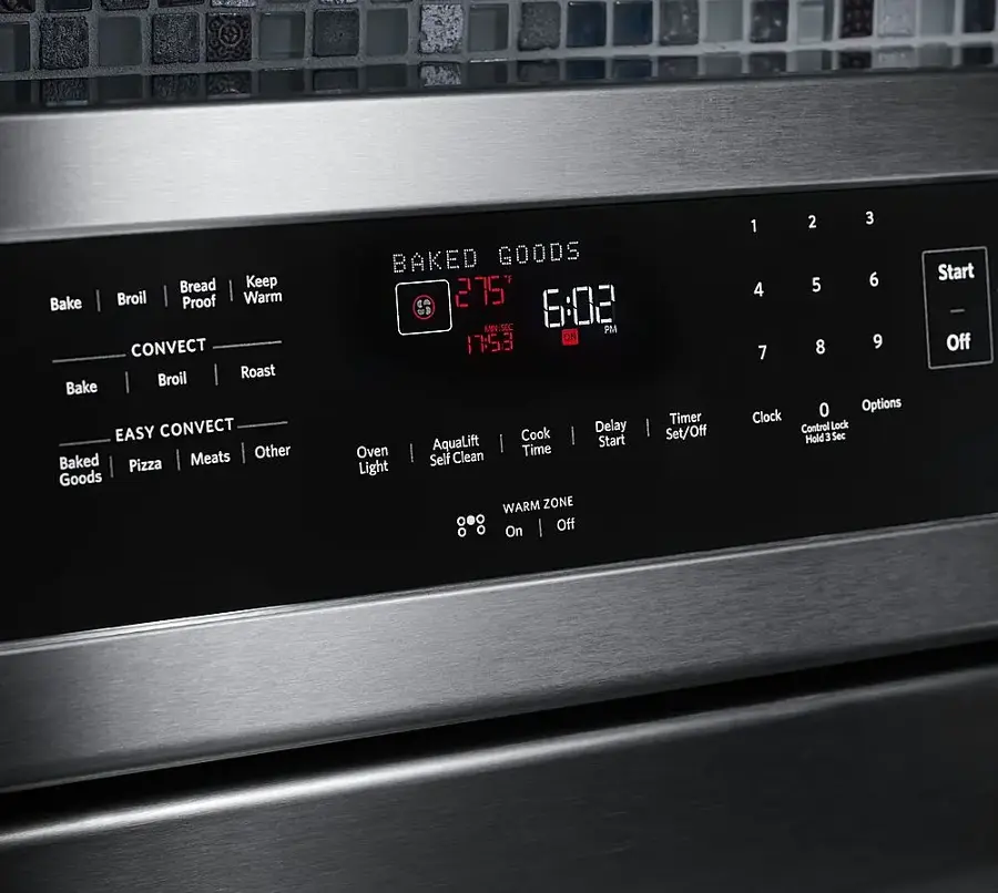 Alt View 16. KitchenAid - 6.4 Cu. Ft. Self-Cleaning Freestanding Electric Convection Range - Stainless Steel.