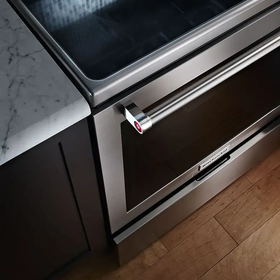 Alt View 18. KitchenAid - 6.4 Cu. Ft. Self-Cleaning Freestanding Electric Convection Range - Stainless Steel.