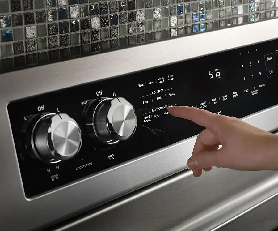 Alt View 19. KitchenAid - 6.4 Cu. Ft. Self-Cleaning Freestanding Electric Convection Range - Stainless Steel.