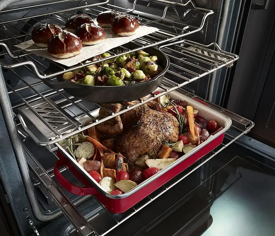 Alt View 22. KitchenAid - 6.4 Cu. Ft. Self-Cleaning Freestanding Electric Convection Range - Stainless Steel.