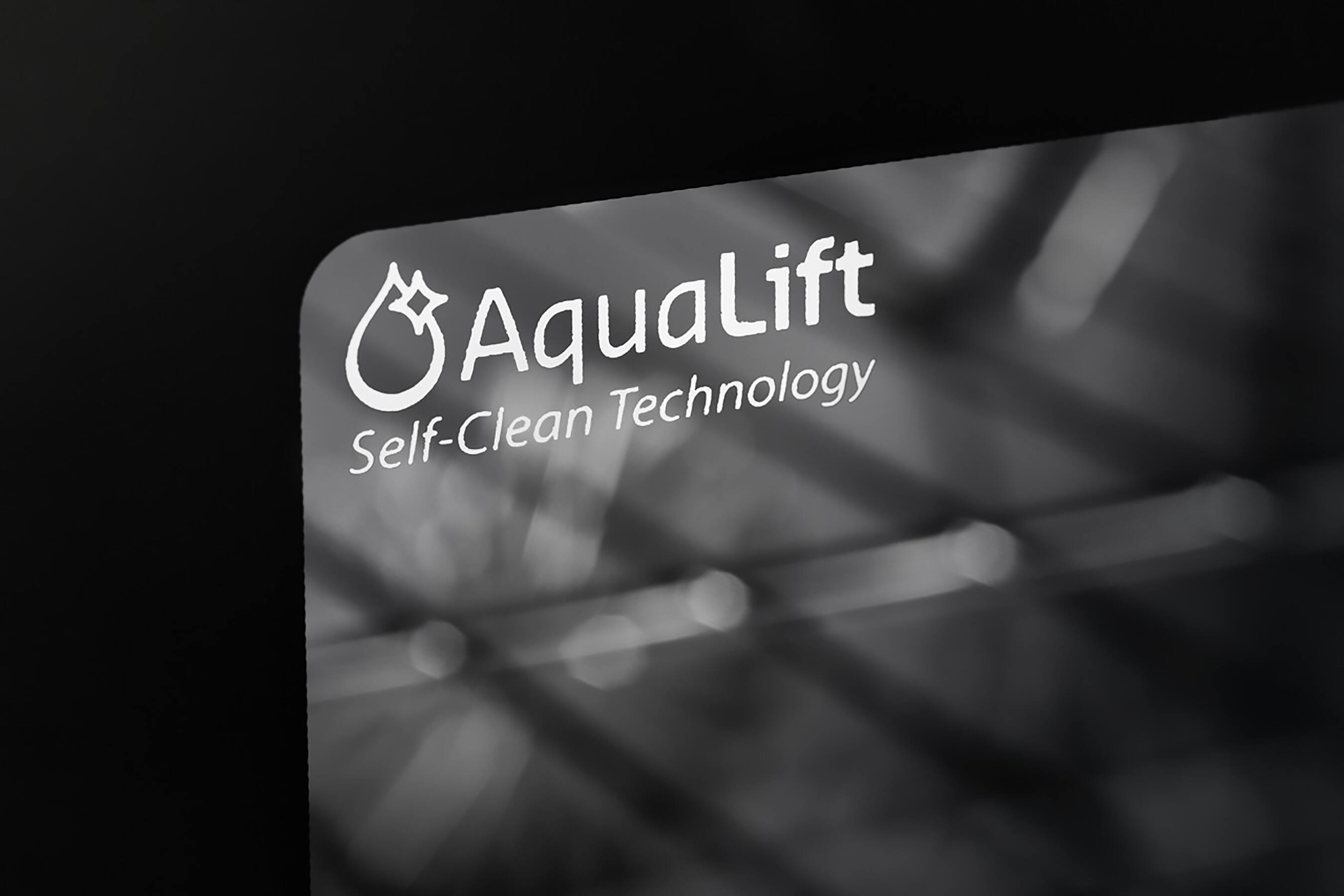 The largest text in the image reads "AquaLift Technology Self-Clean." The rest of the text is not visible in the image.