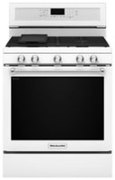 KitchenAid - 5.8 Cu. Ft. Self-Cleaning Freestanding Gas True Convection Range with Even-Heat - White - Front_Zoom