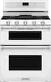 KitchenAid - 30 in. Wide 5 burners 6.0 cu. ft. Self-Cleaning Freestanding Double Oven Gas Convection Range - White