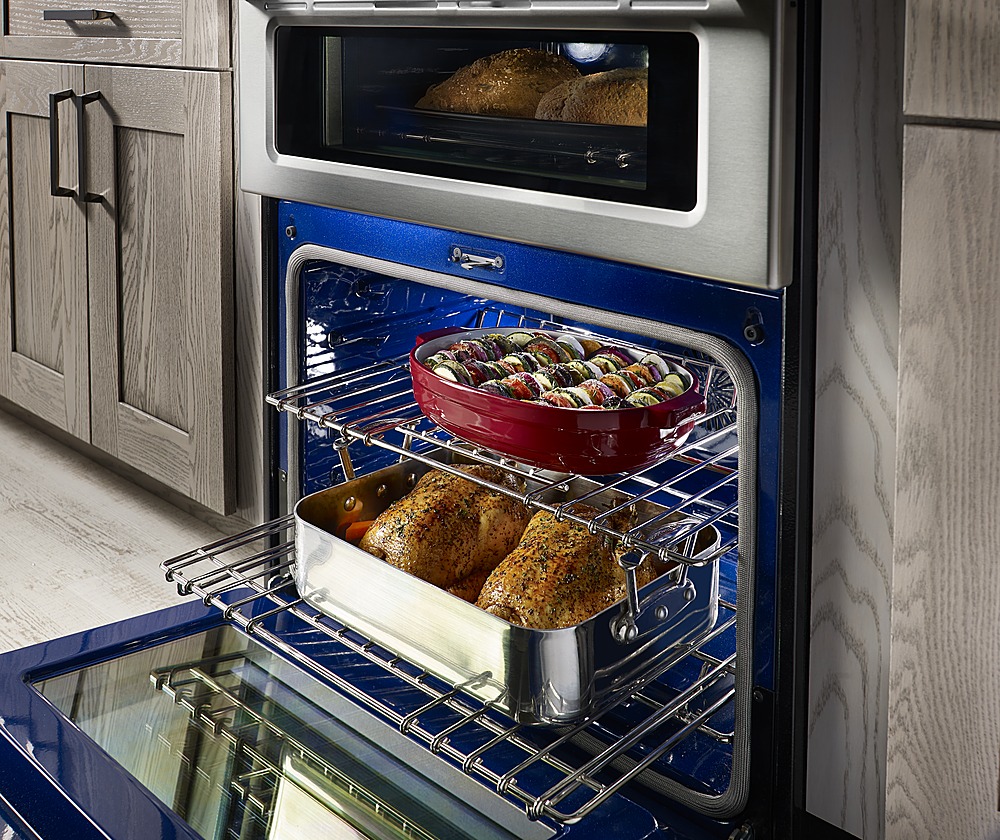 Left View: KitchenAid - 6.5 Cu. Ft. Self-Cleaning Slide-In Gas Convection Range - Stainless steel