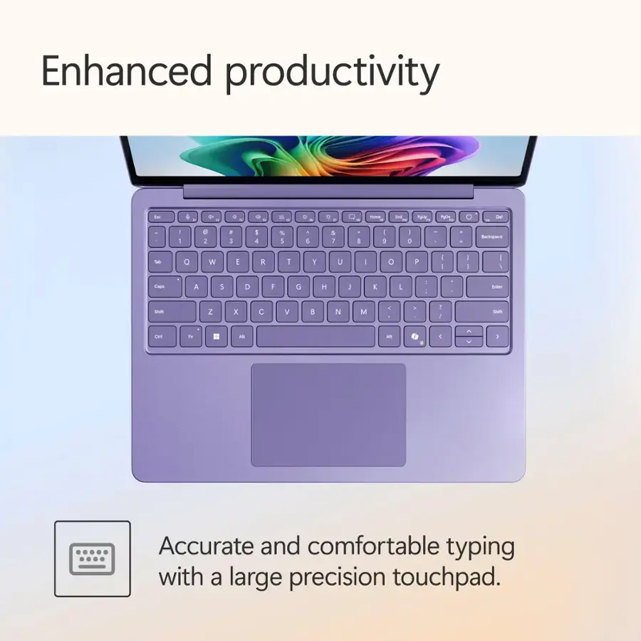 Enhanced productivity with a large precision touchpad.