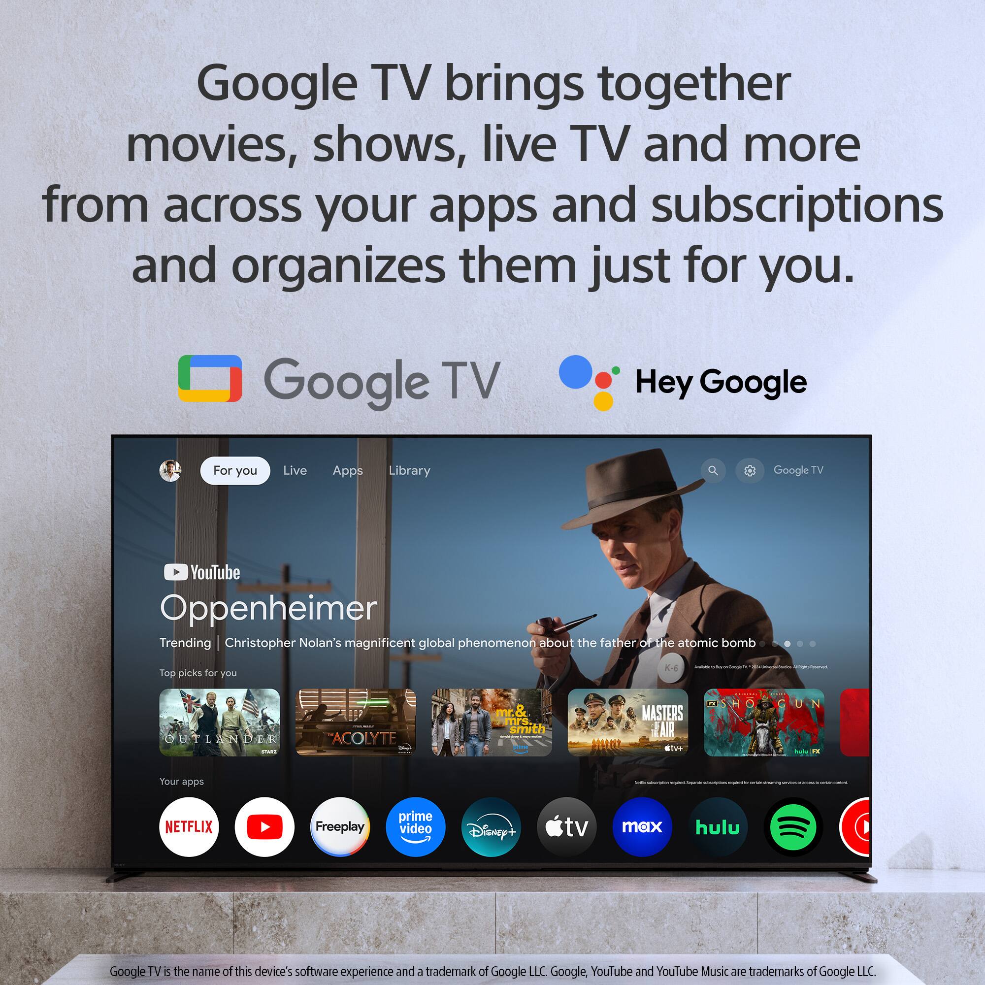 Sony 85" class BRAVIA 5 Mini LED 4K HDR Smart Google TV K-85XR50, 2025 Model gallery view