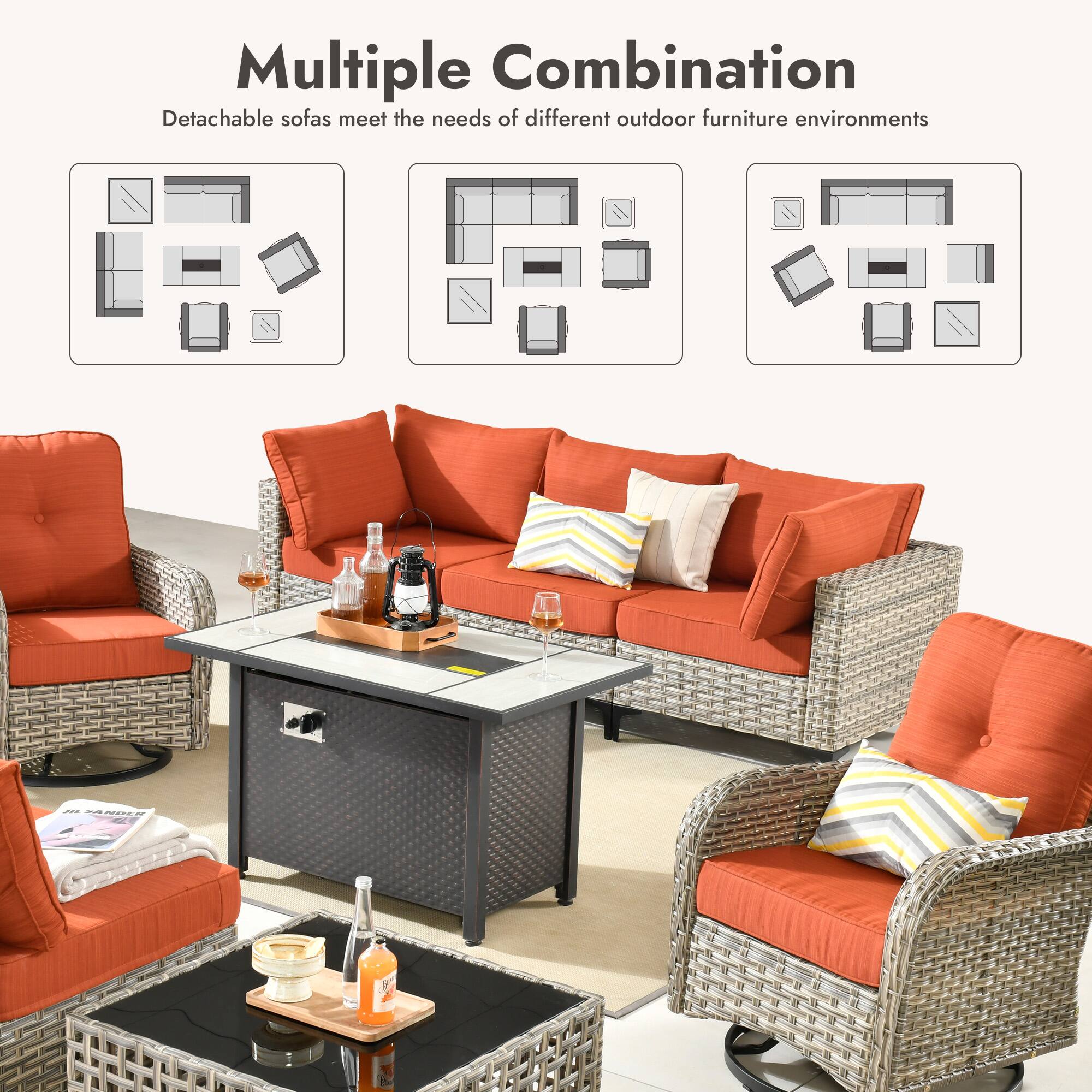 Multiple Combination  
Detachable sofas meet the needs of different outdoor furniture environments