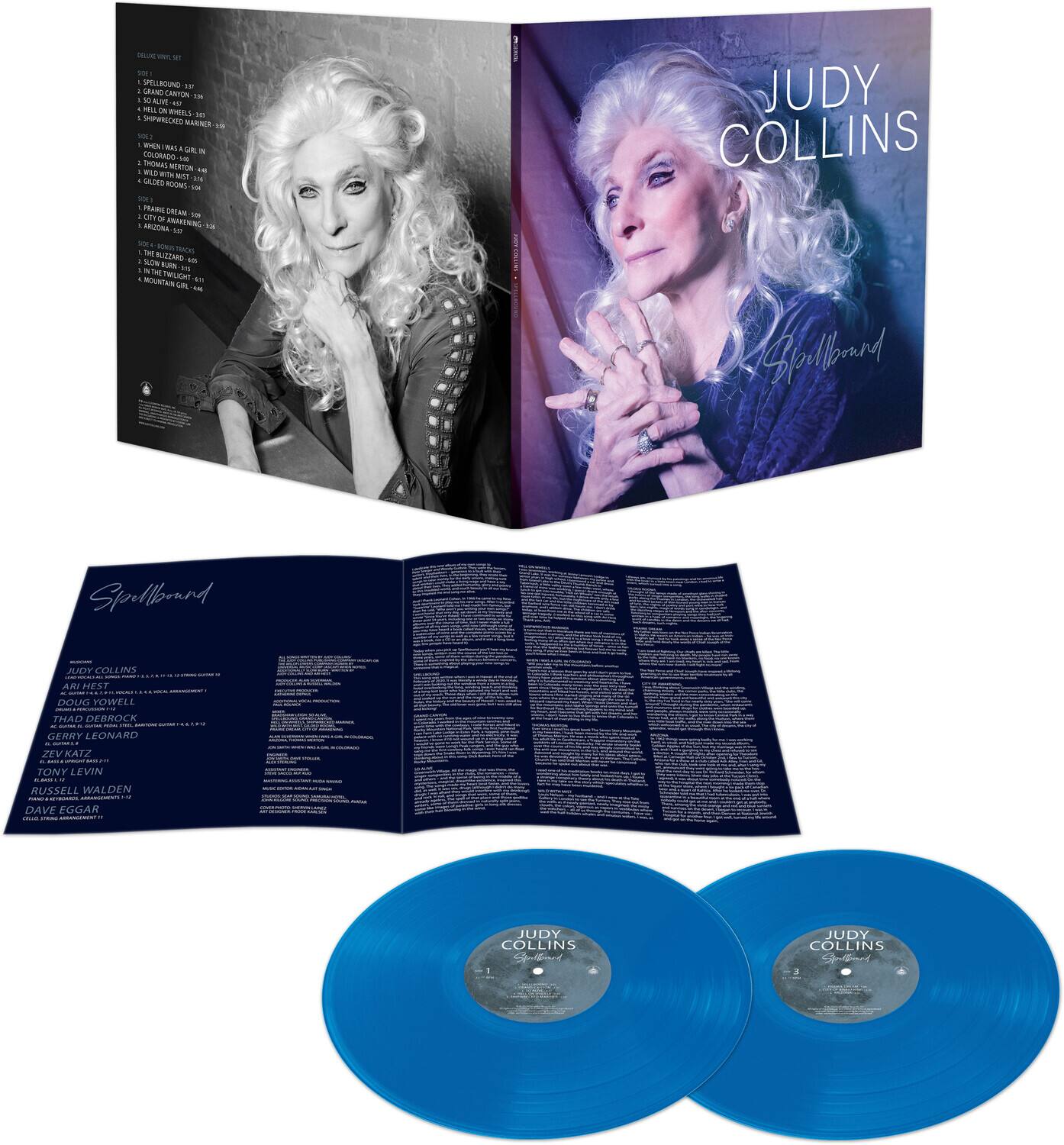 Sure, here is the corrected and grouped text from the image:

---

**JUDY COLLINS**

**Spellbound**

**Track List:**

1. SPELLBOUND - 3:20
2. GRAND LEADON - 3:00
3. KM - 2:50
4. A5 - 2:40
5. DN - 2:30
6. WHO - 2:20
7. SHIPWRECK IS WARNER - 2:10
8. COLORIDO ME - 2:00
9. THOMM RS - 1:50
10. d mL - 1:40
11. ULAED - 1:30
12. PRARE I - 1:20
13. UO - 1:10
14. d ADA - 1:00
15. AEMONN - 0:50
16. MONISTAS - 0:40
17. BUZTHAD - 0:30
18. Ss sE A S - 0:20
