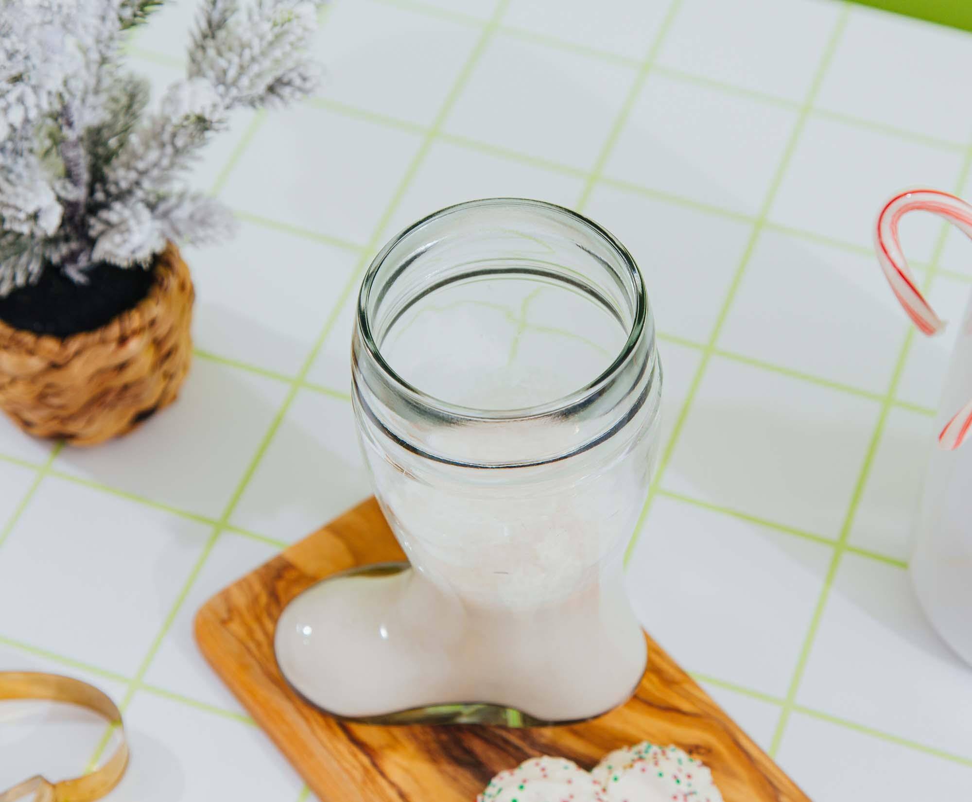 Alt View 4. Silver Buffalo - Santa Claus Boot Sculpted Glass Cup | Holds 23 Ounces - Yellow.