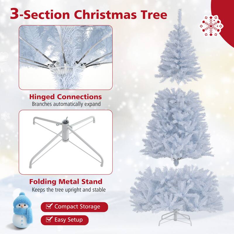 3-Section Christmas Tree

Hinged Connections
Branches automatically expand

Folding Metal Stand
Keeps the tree upright and stable

Compact Storage
Easy Setup