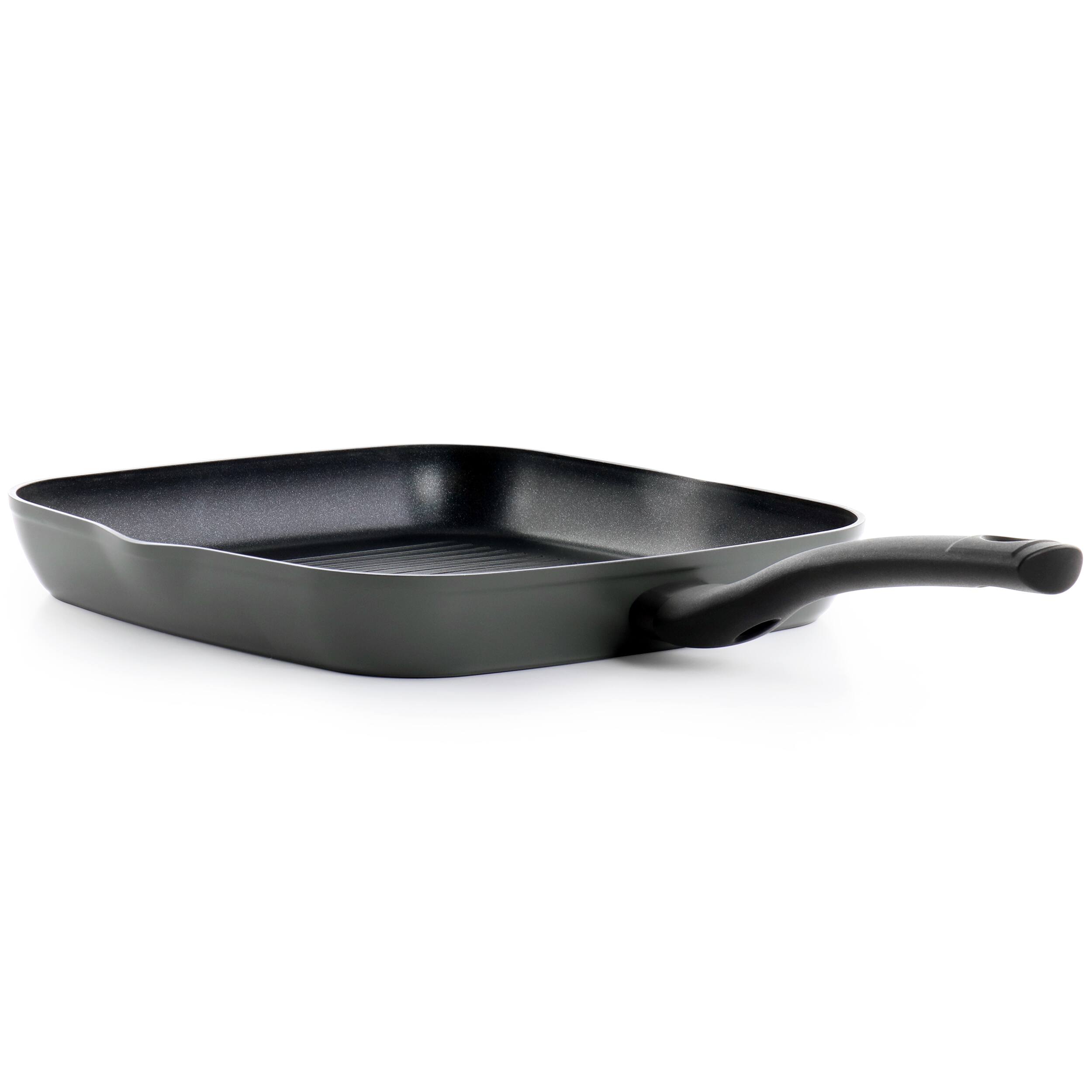 Alt View 1. Oster - Oster Kingsway 11 Inch Aluminum Nonstick Square Grill Pan in Black - Black.