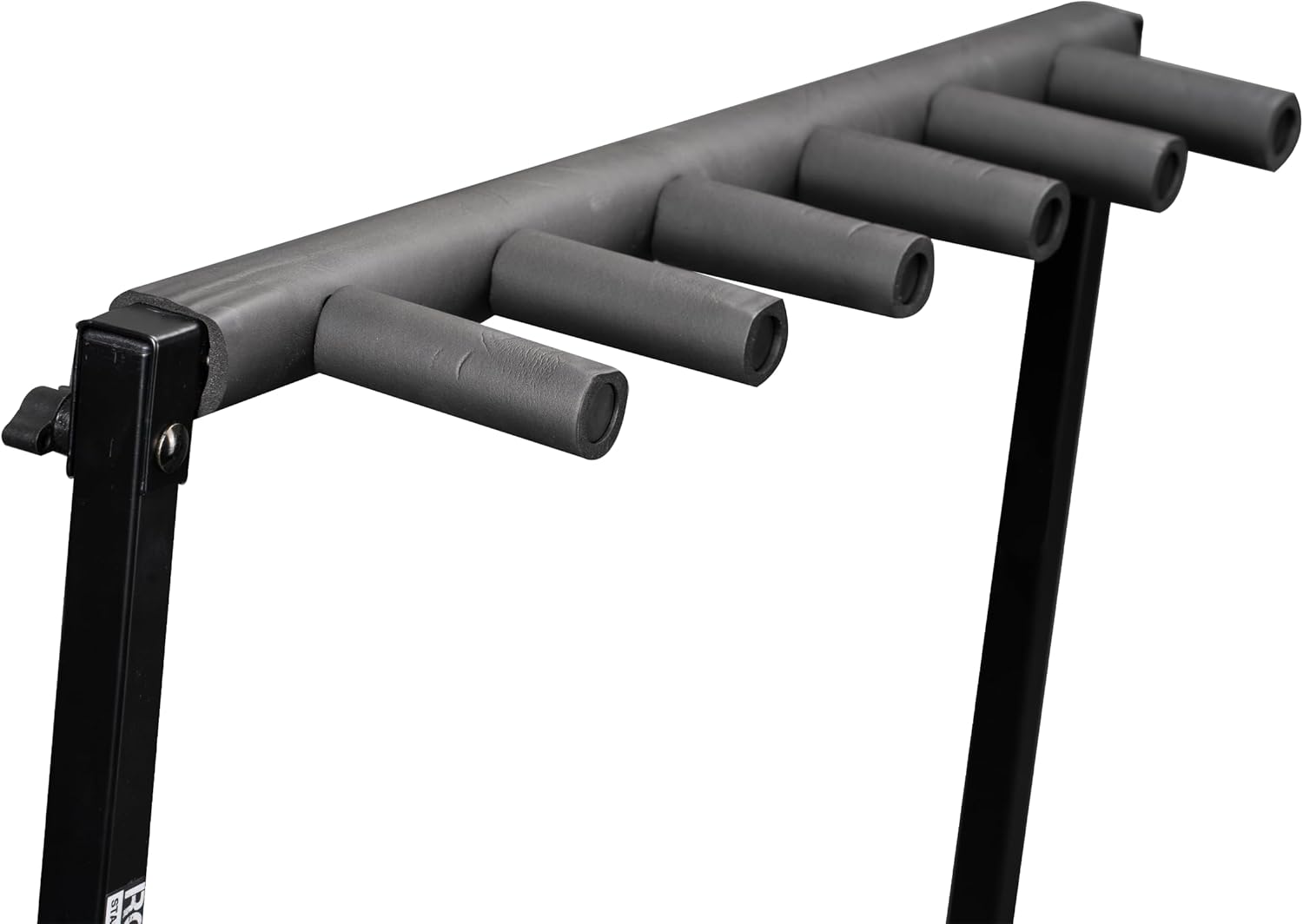 Left. Gator - Rok-It Collapsible, Folding Guitar Rack Designed to Hold 5x Electric or Acoustic Guitars, with Foam Padded Support.
