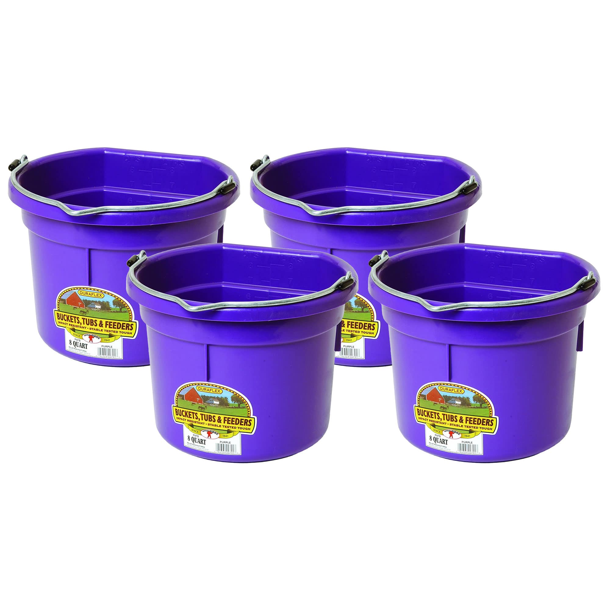Little Giant - 2 Gallon All Purpose Flat Back Plastic Bucket, Purple, (4 Pack) price history on PriceWatchPro