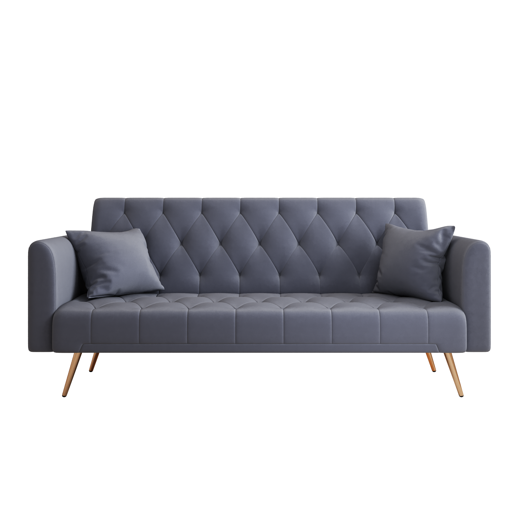 Alt View 6. GOODSILO - Convertible Velvet Sofa Bed with Adjustable Backrest for Small Spaces, Living Room and Office Use - Gray.