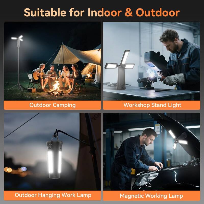 Suitable for Indoor & Outdoor

Outdoor Camping

Workshop Stand Light

Outdoor Hanging Work Lamp

Magnetic Working Lamp