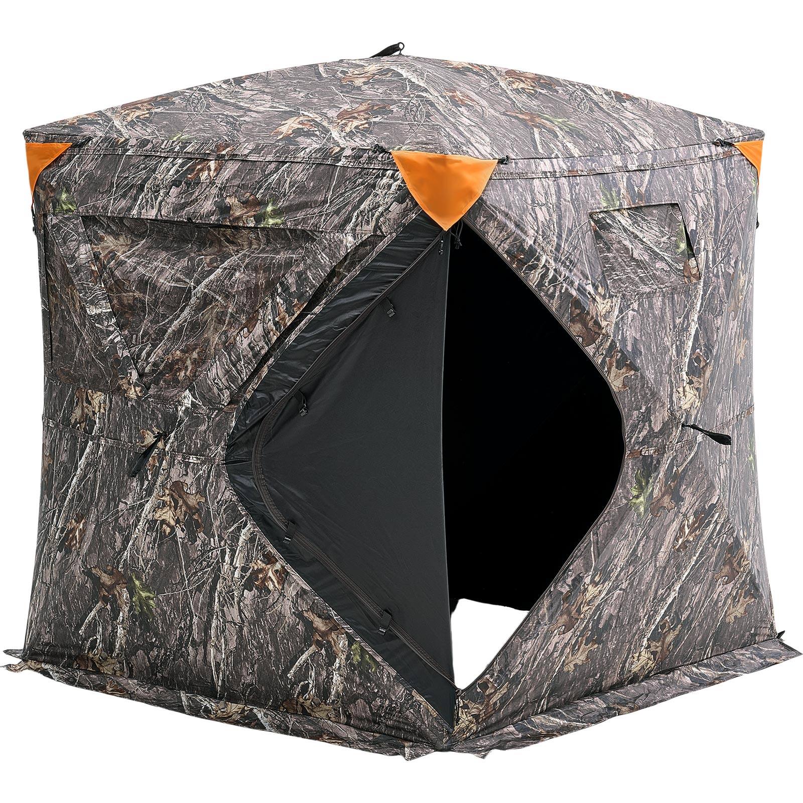 Alt View 5. VEVOR - Hunting Blind, 270° Ground Blind,2-3 Person Pop Up Deer Blind for Hunting with Carrying Bag, Portable Resilient Hunting - camouflage color.