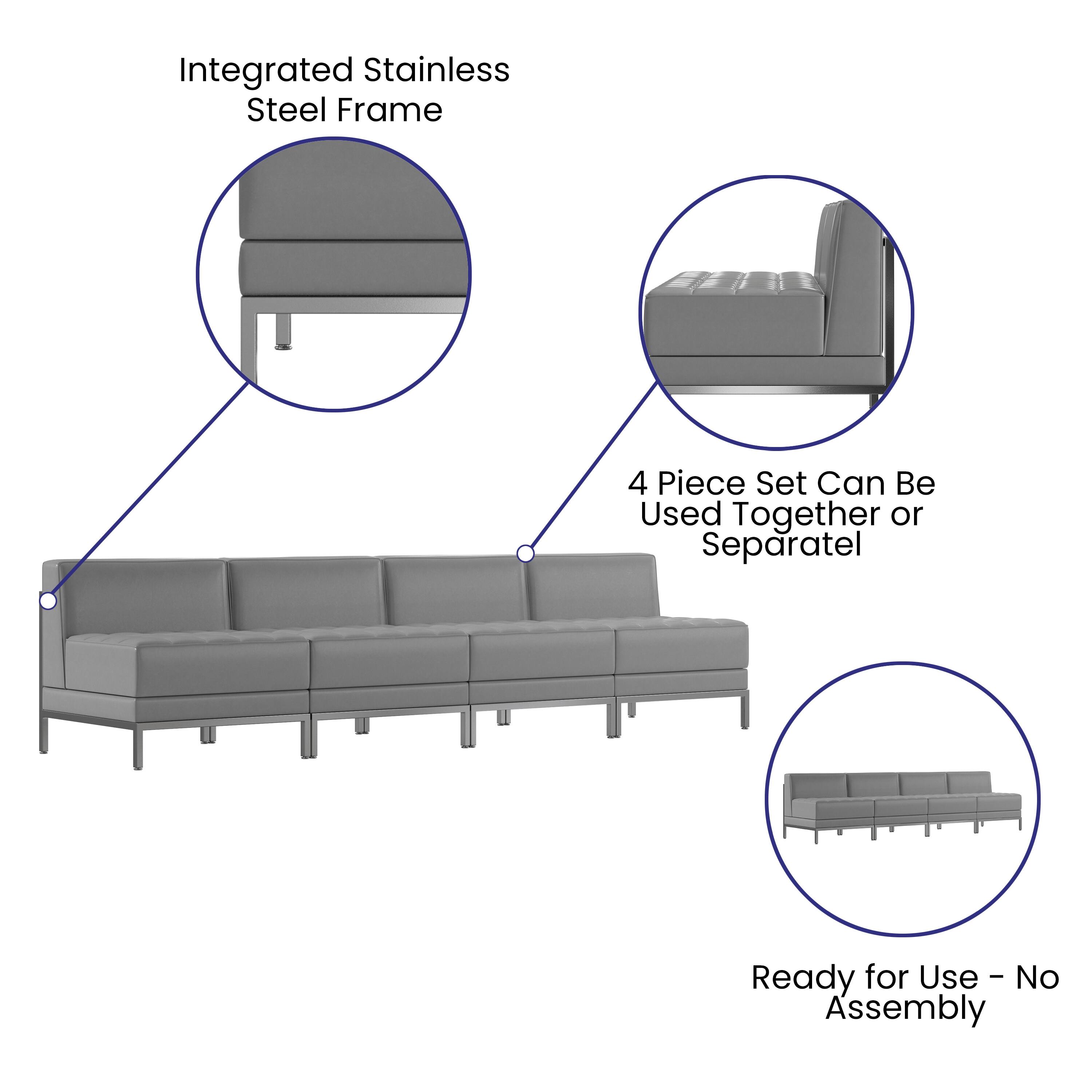 Integrated Stainless Steel Frame  
4 Piece Set Can Be Used Together or Separately  
Ready for Use - No Assembly