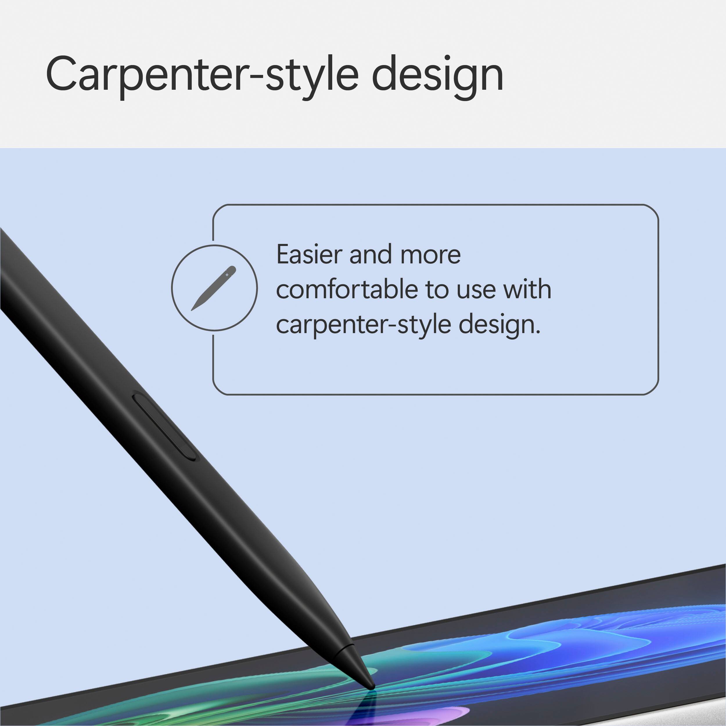 Carpenter-style design is easier and more comfortable to use.