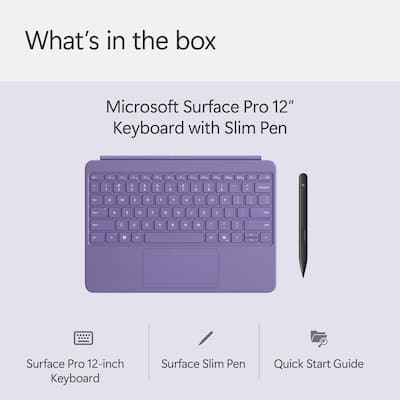 マイクロソフト　surface キーボード　パープル Surface スリム ペンと Surface Pro 12 インチ キーボード