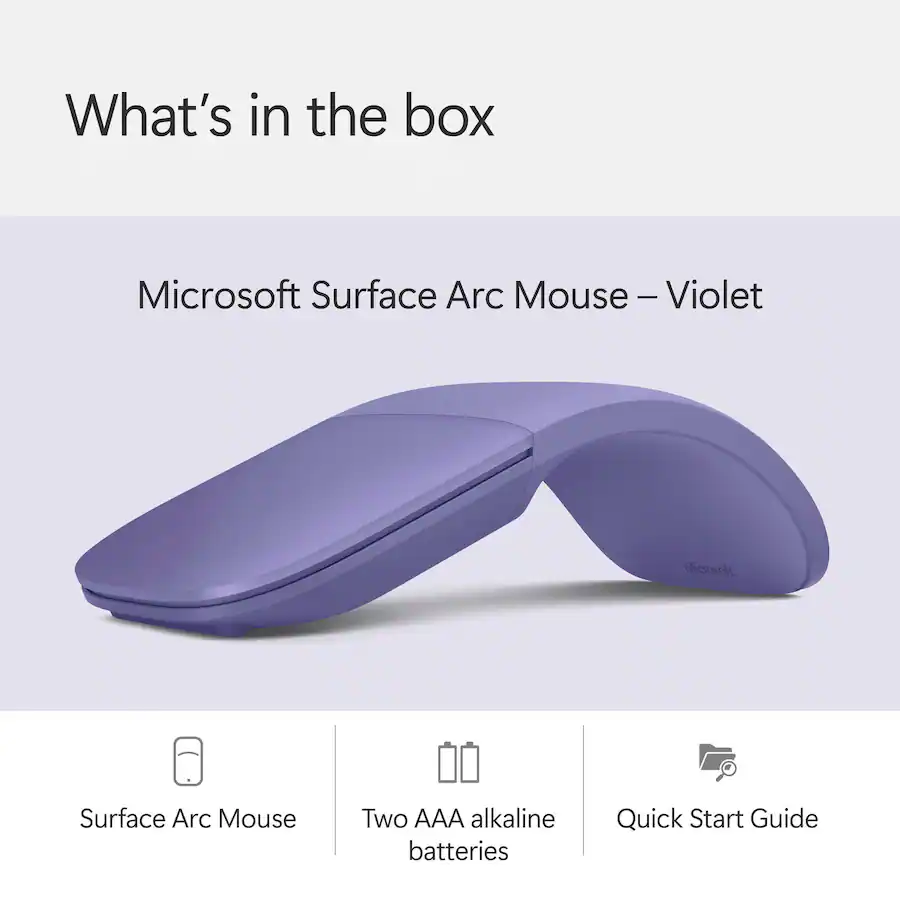 Microsoft Surface Arc Bluetooth BlueTrack Ambidextrous Mouse for PC ...