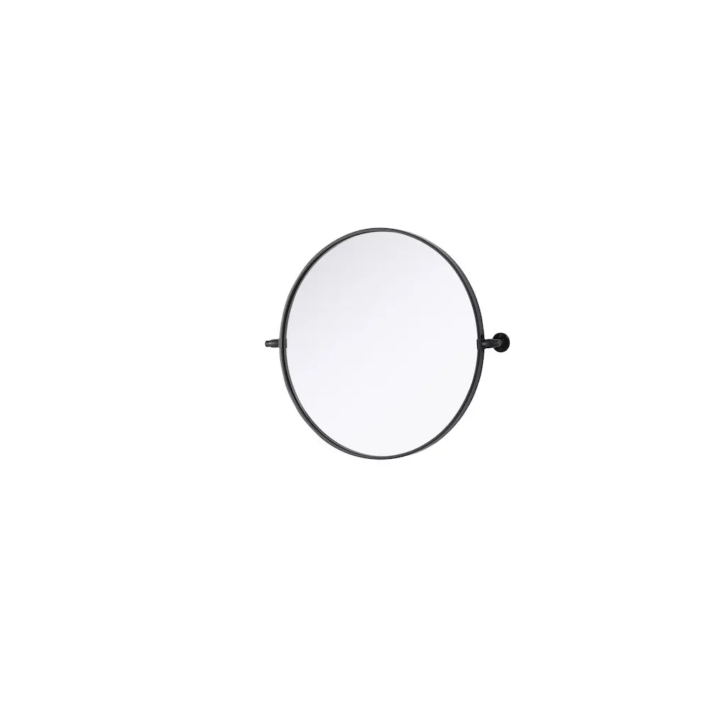 Alt View 1. Elegant Kitchen and Bath - Amoura 24X24 Pivot Mirror In Black - Black.