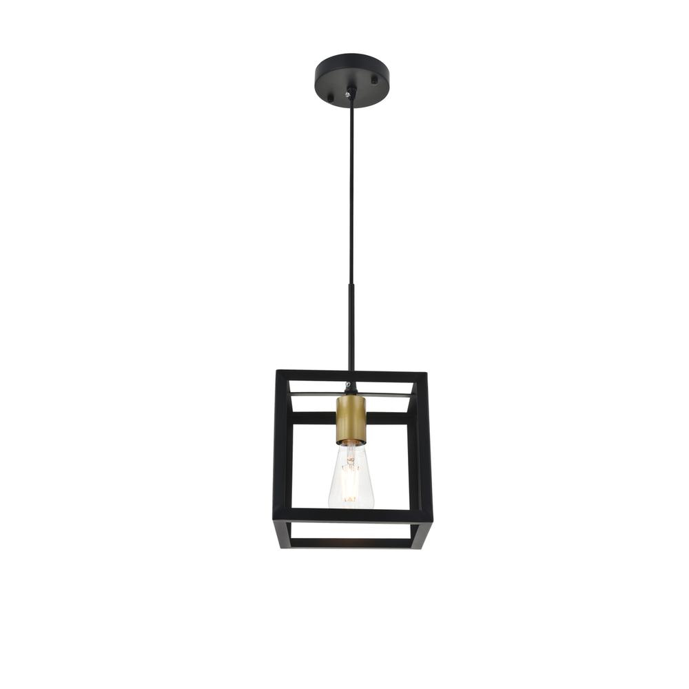Alt View 6. Living District - Resolute 1 light brass and black Pendant - Brass And Black.