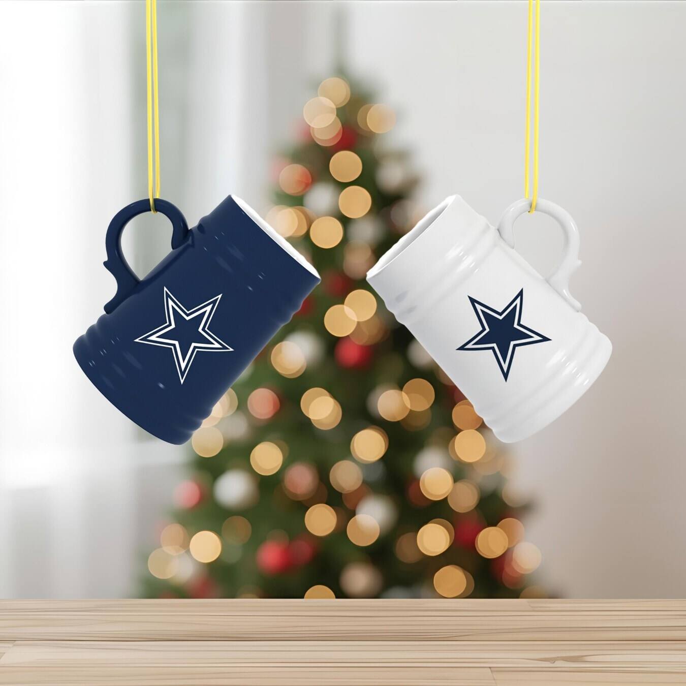 Alt View 1. Evergreen Enterprises - Dallas Cowboys Two-Pack 3" Mini Stein Ornament Set - Multicolor.